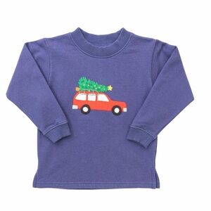 Kids Blue Sweatshirt with Red Car Design